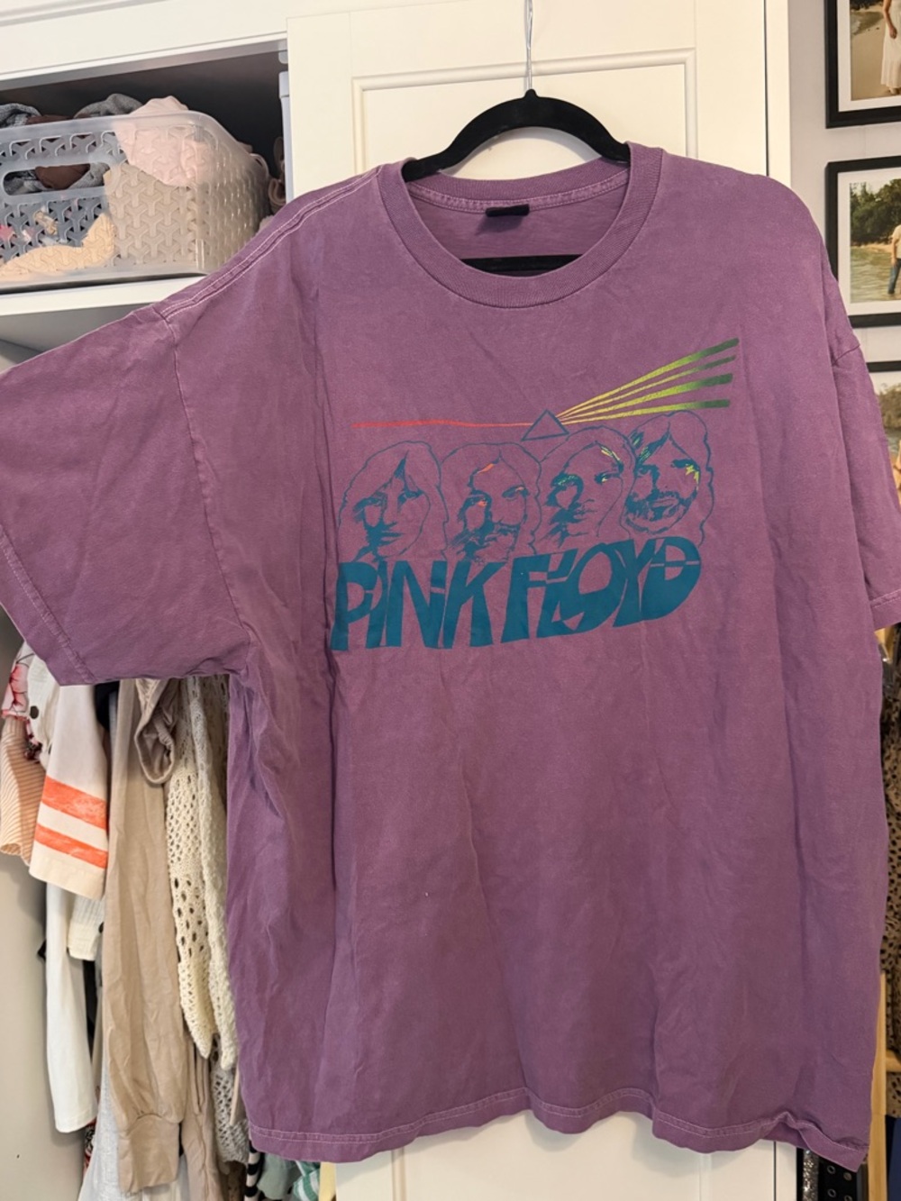 Urban Outfitters Purple Pink Floyd Graphic Tee with Teal Logo